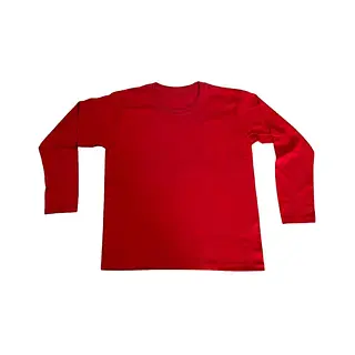 Buso Cuello Redondo Manga Larga Rojo