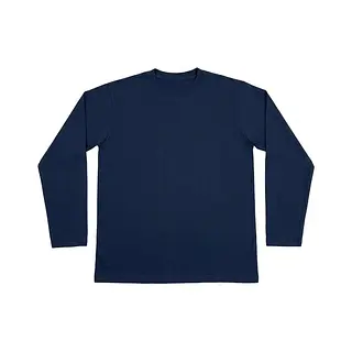 Buso Cuello Redondo Manga Larga Azul Oscuro