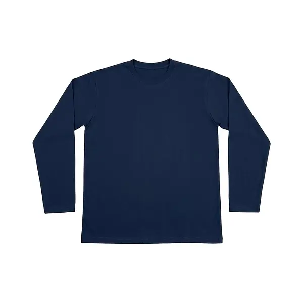 Buso Cuello Redondo Manga Larga Azul Oscuro
