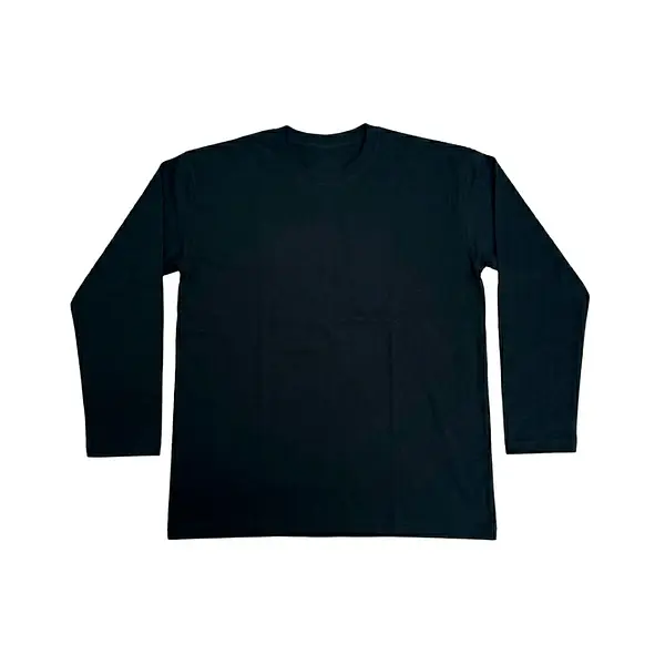 Buso Cuello Redondo Manga Larga Negro