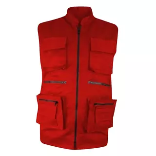 Chaleco Tipo Periodista En Drill Rojo